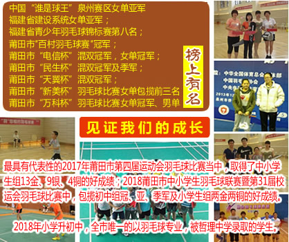 莆田羽毛球比赛成绩